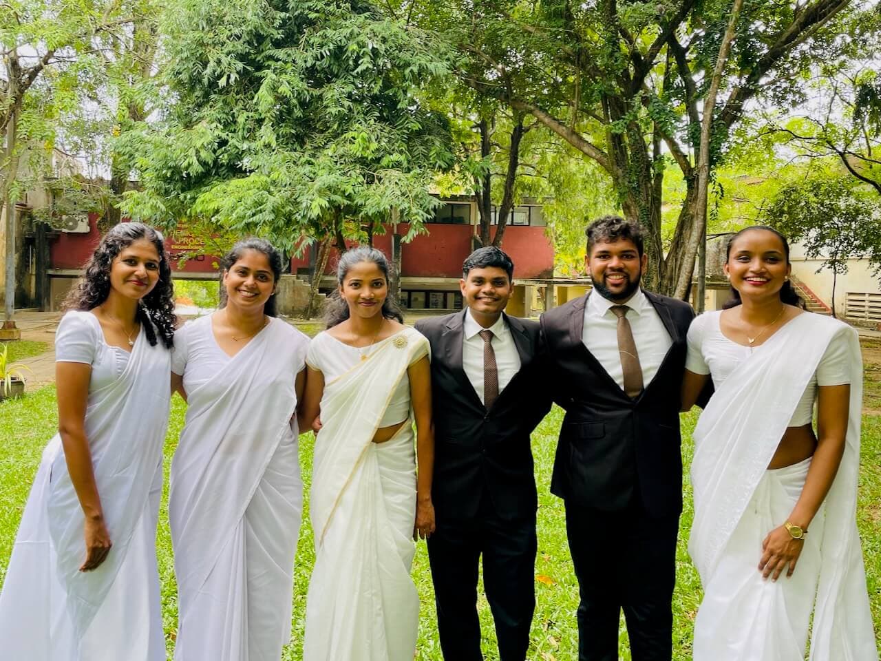 Haritha and Friends at the University of Moratuwa, on the batch photo day