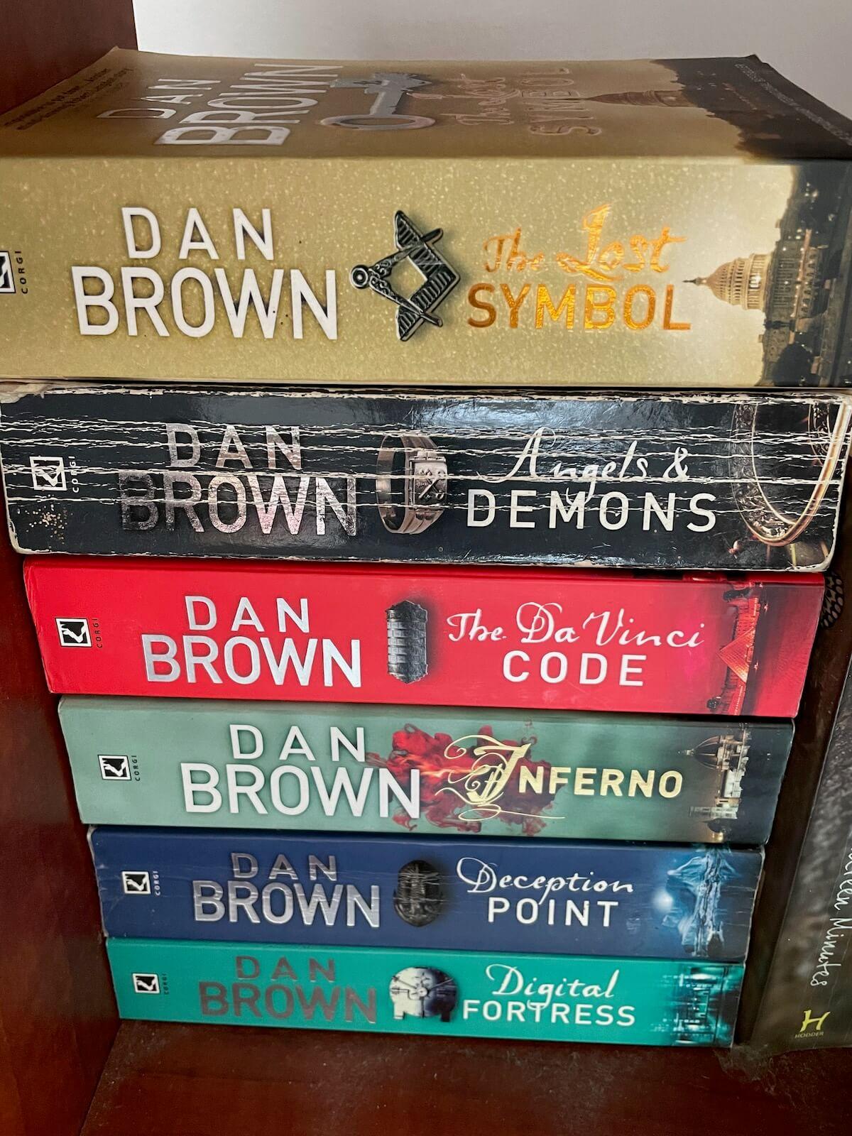 Haritha's collection of Dan Brown books