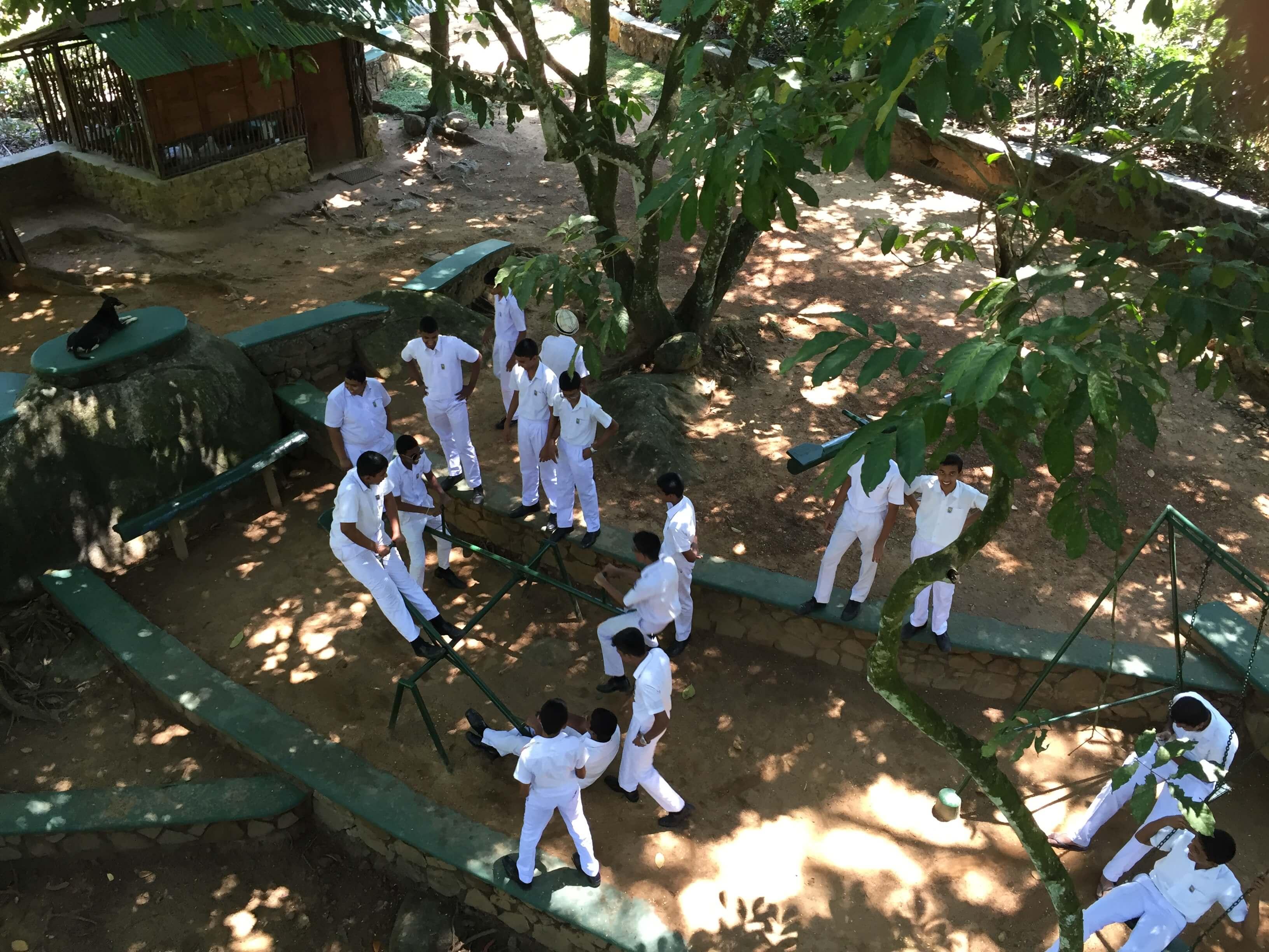 Haritha at Wijaya Holiday Resort with his friends from Mahanama College