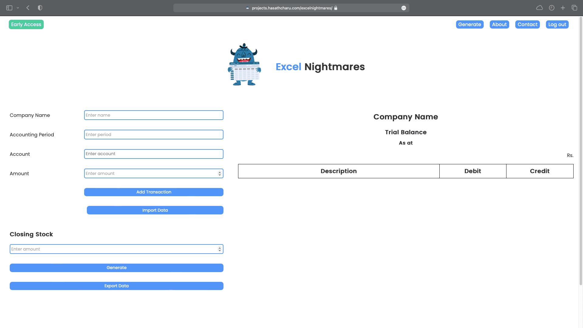 Excel Nightmares Home Page