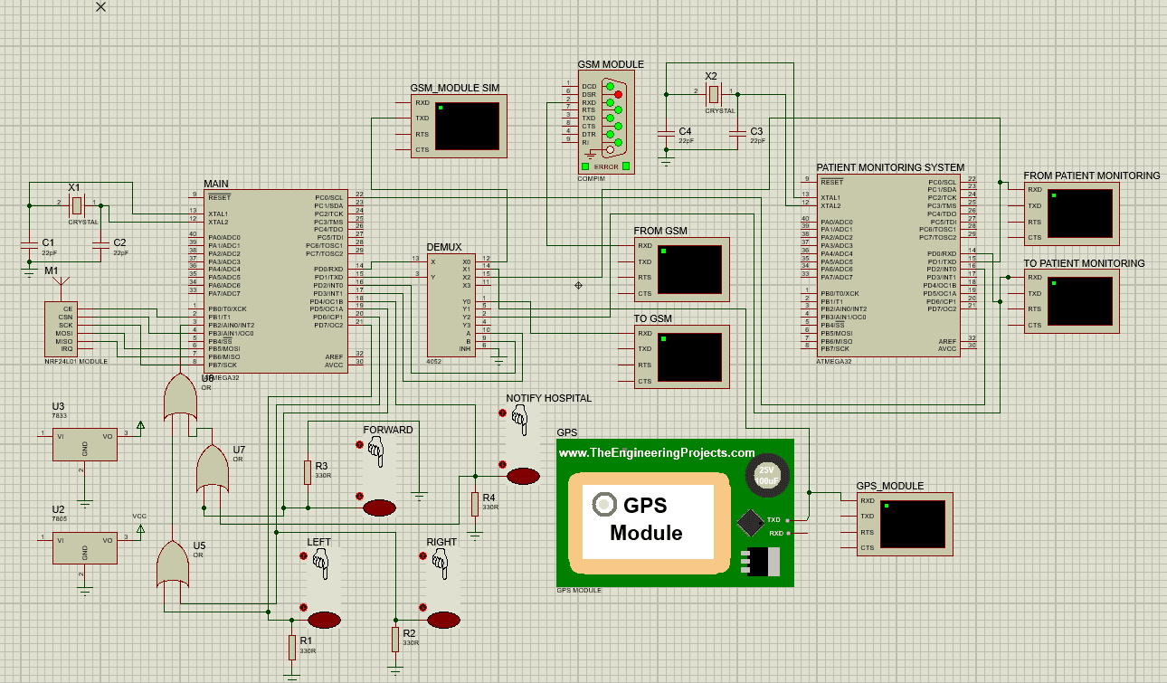 Proteus Simulation for the Ambulance Console