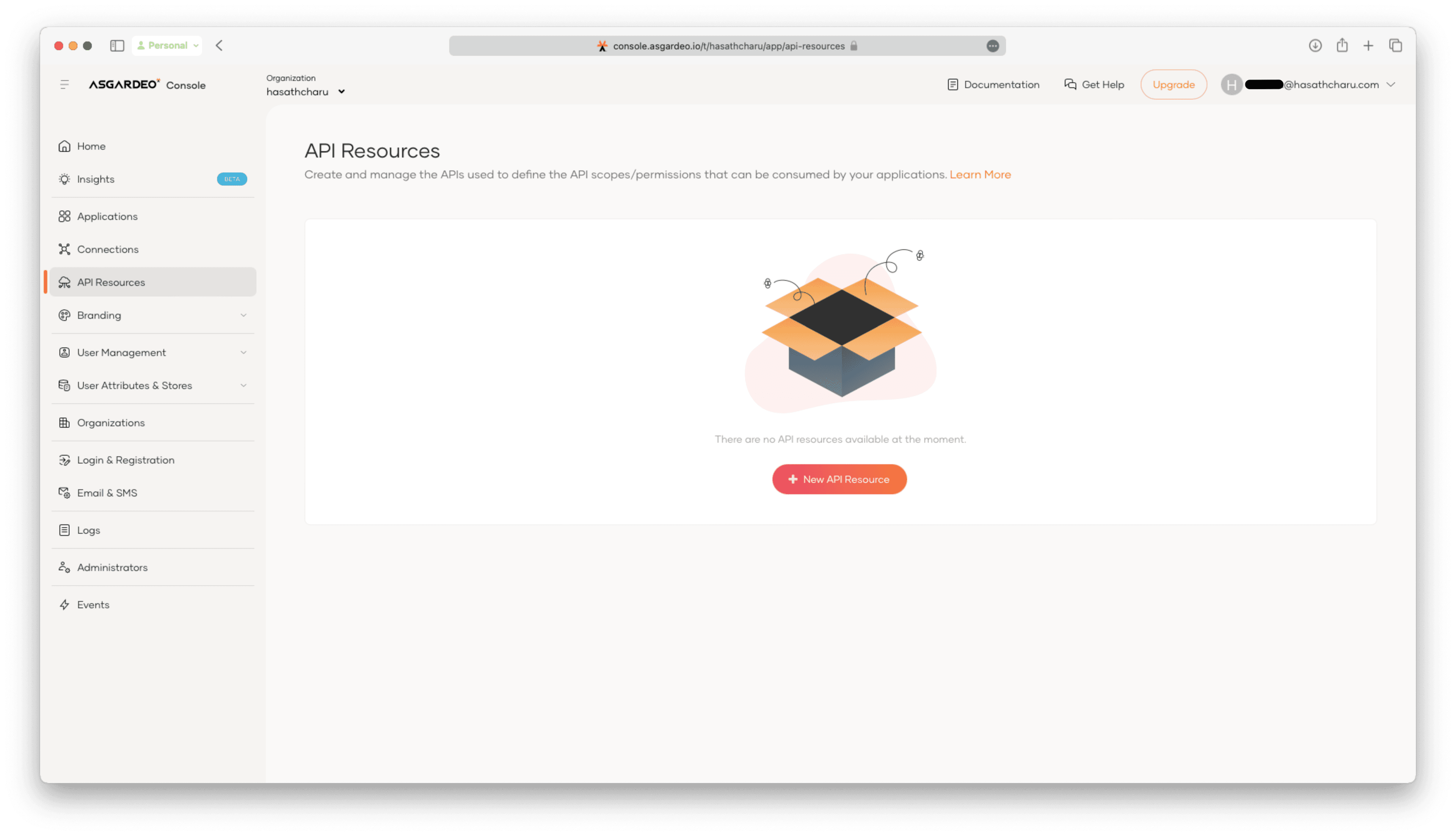 Registering an API resource
