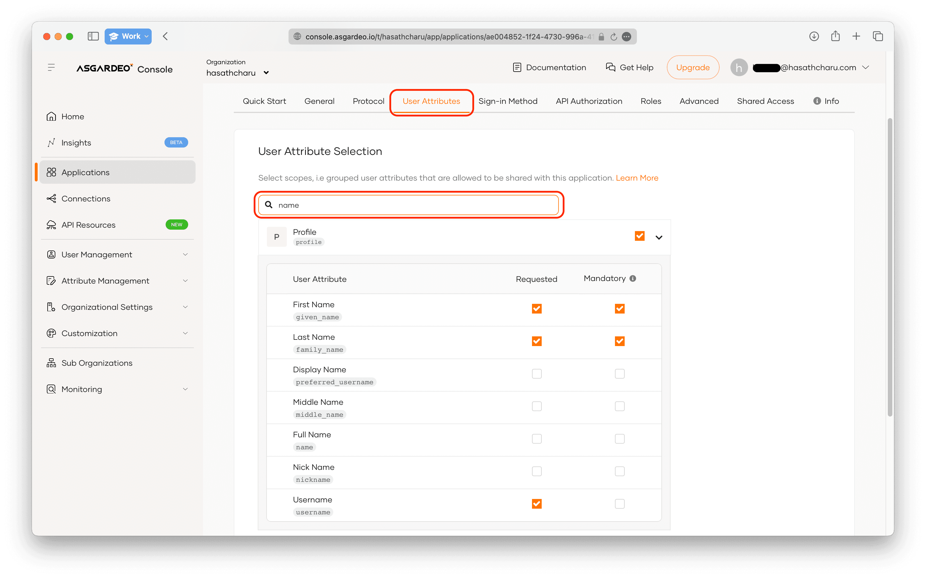 Configuring returned user attributes