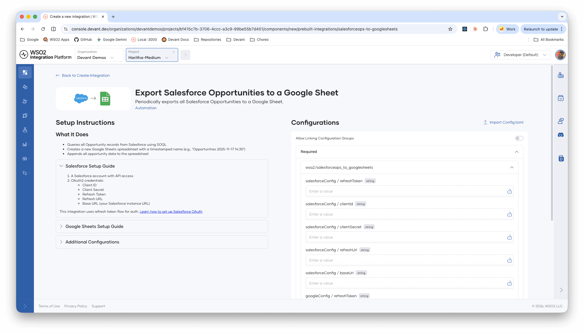 Configure Integration